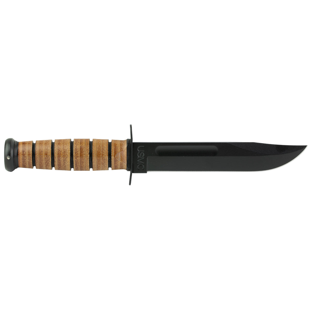 KA-BAR USMC Fighting Knife, 7" Fixed Blade, Leather Sheath