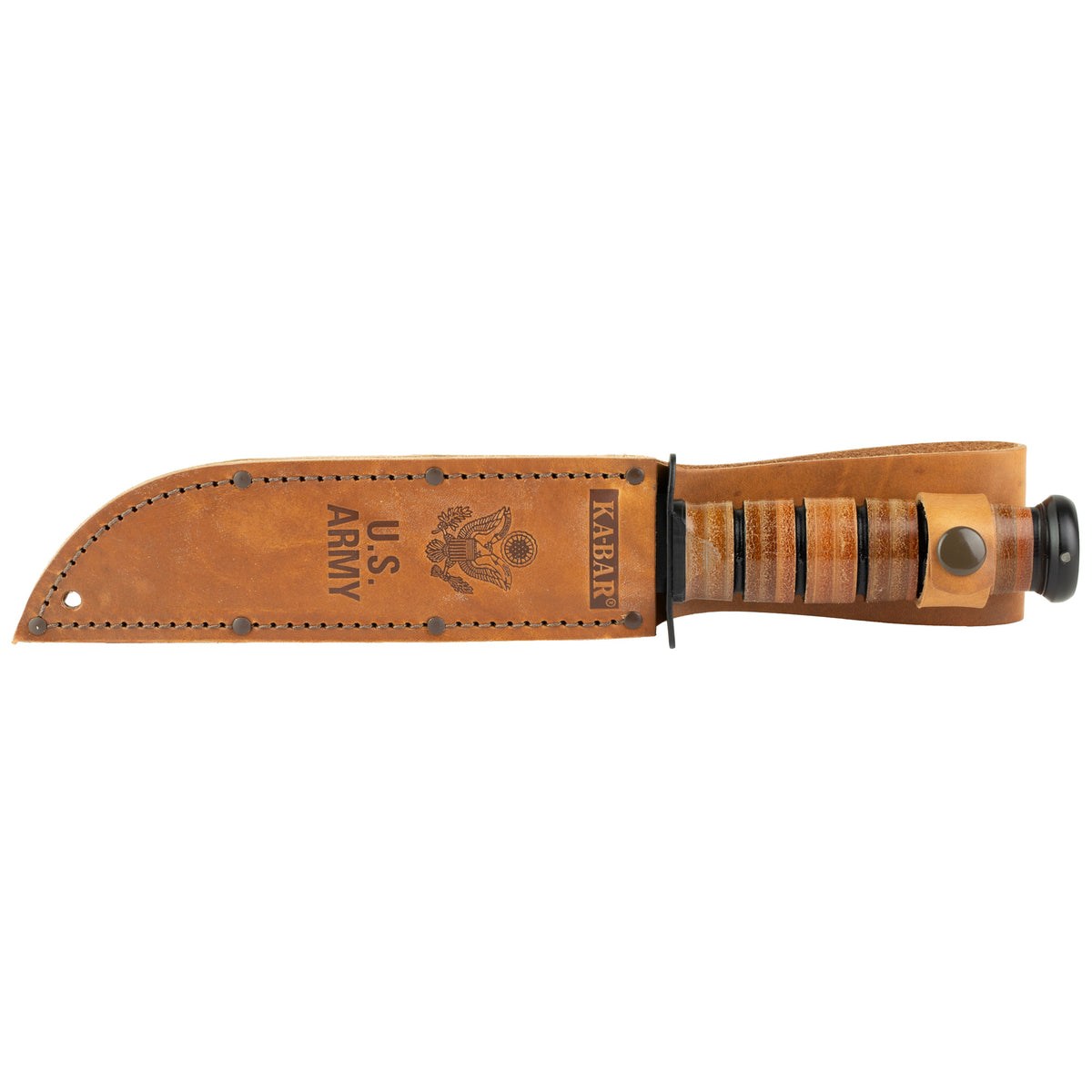KA-BAR U.S. Army Fighting Knife, 7" Fixed Blade, Leather Sheath