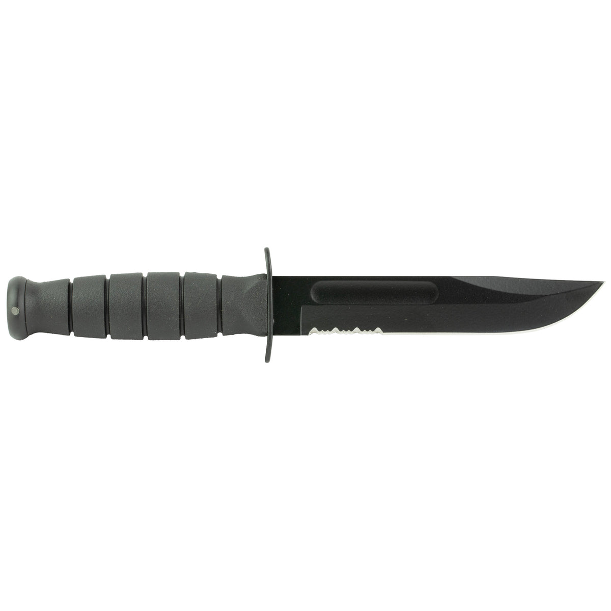 KA-BAR Short 5.25" Fixed Blade Knife, Combo Edge (Color: Black)