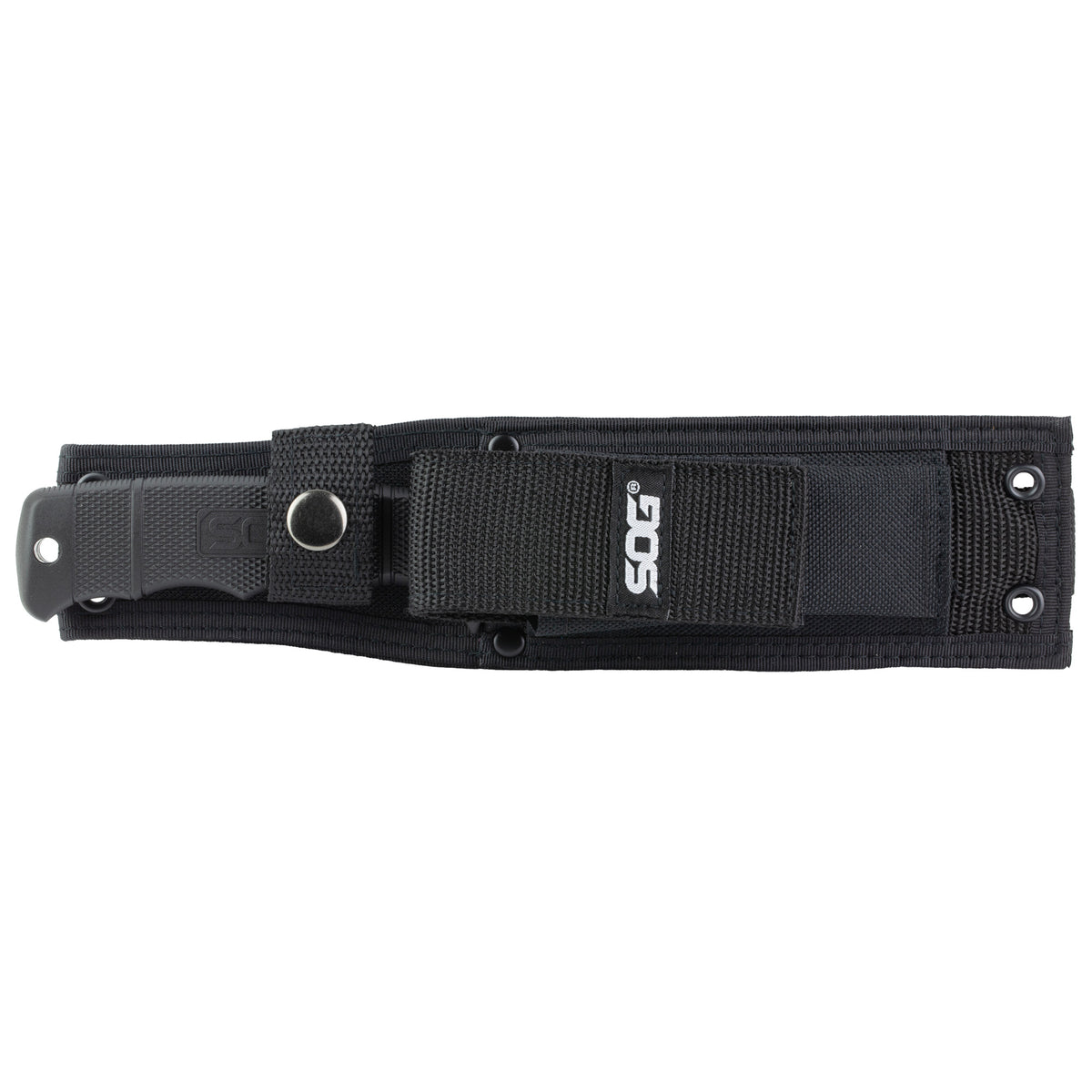 SOG Seal Pup 4.75" Fixed Blade Knife, Partially Serrated (Color: Black)