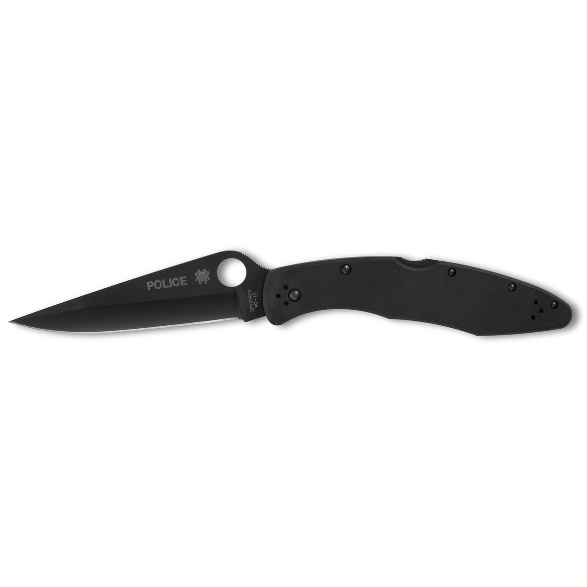 Spyderco Police 4.2" Folding Knife, VG-10 (Color: Black)