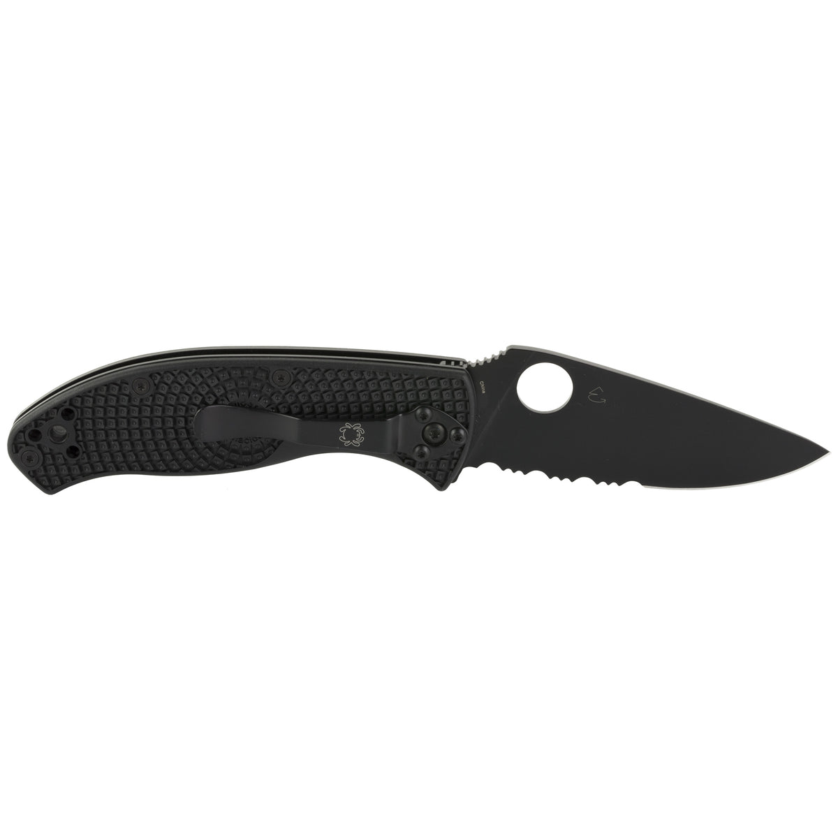 Spyderco Tenacious Lightweight 3.39" Folding Knife, Combo Edge (Color: Black)
