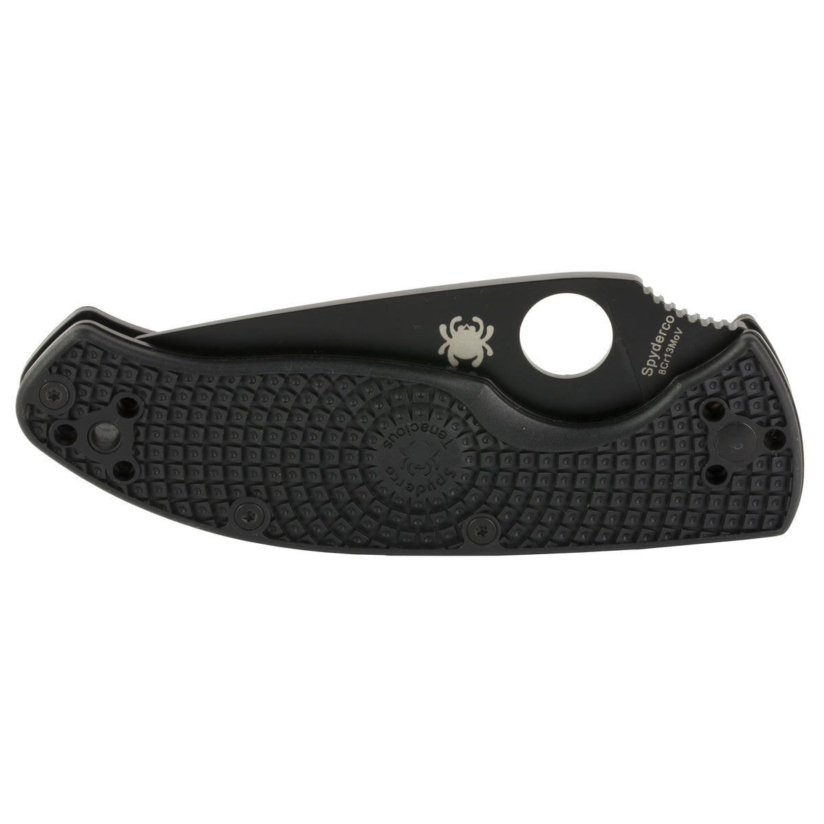 Spyderco Tenacious Lightweight 3.39" Folding Knife, Combo Edge (Color: Black)