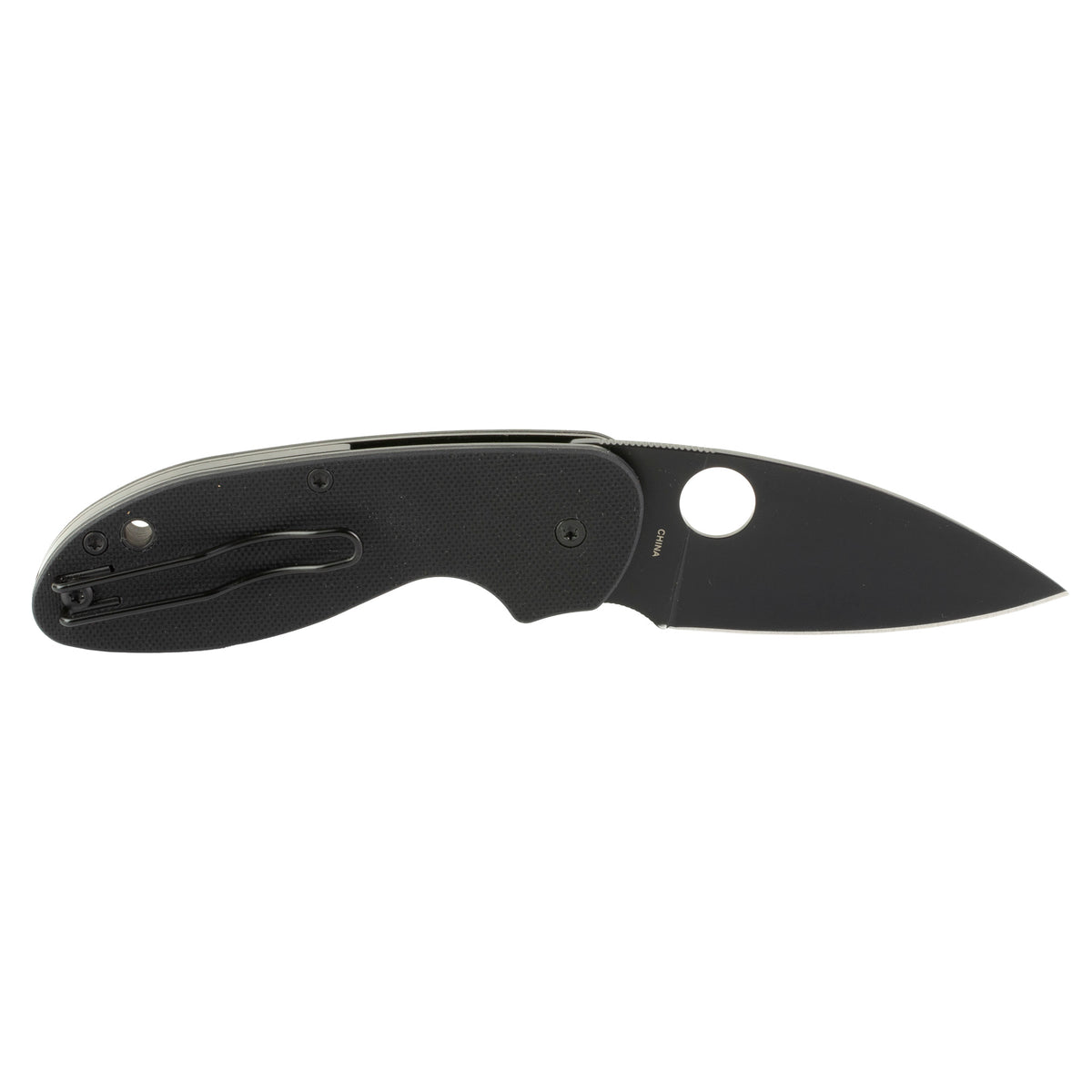Spyderco Efficient 3" Folding Knife, Black Blade (Color: Black)