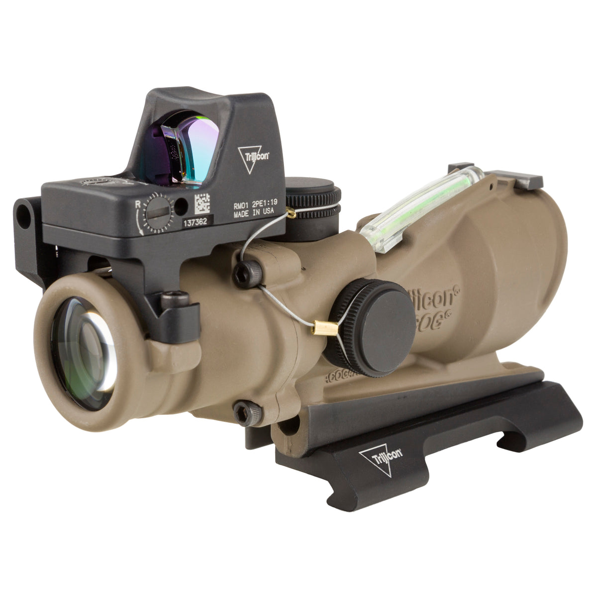 Trijicon ACOG ECOS TA31 4x32, Green Crosshair 5.56, w/ RMR Type 2 (Color: Flat Dark Earth)