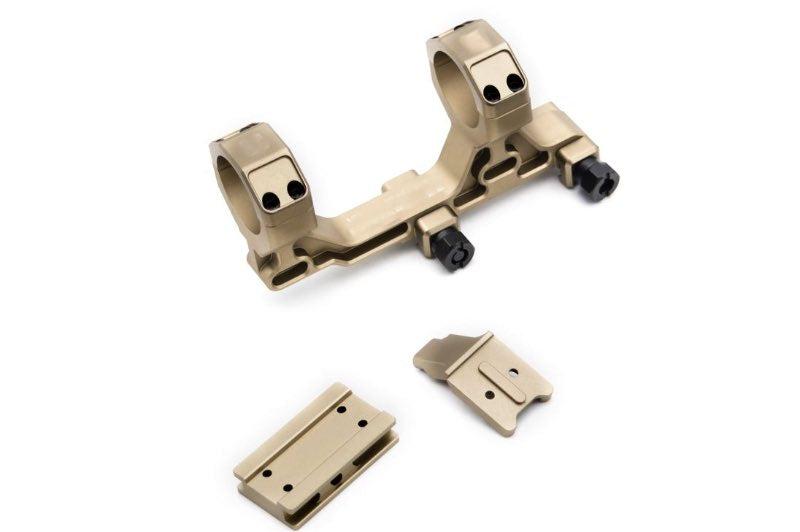 Airsoft Artisan BO Style 30mm Modular Scope Mount for Milspec 1913 Rail System (T1 / T2 Adapter, DE)