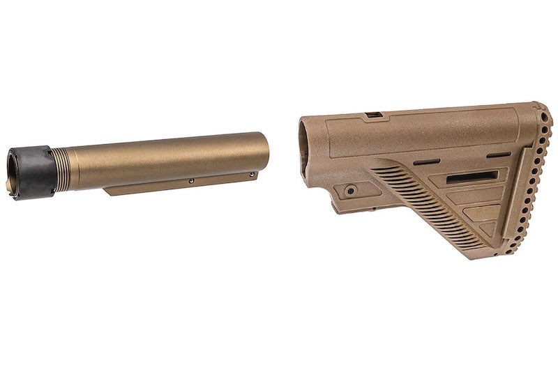 Guns Modify VFC HK416 GBB A5 Style Slim Stock with A5 Style One Piece Buffer Tube Set (CNC, FDE)