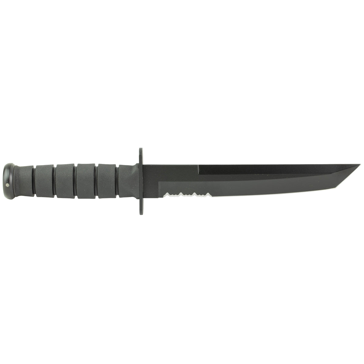 KA-BAR Tanto 8" Fixed Blade Knife, Combo Edge (Color: Black)