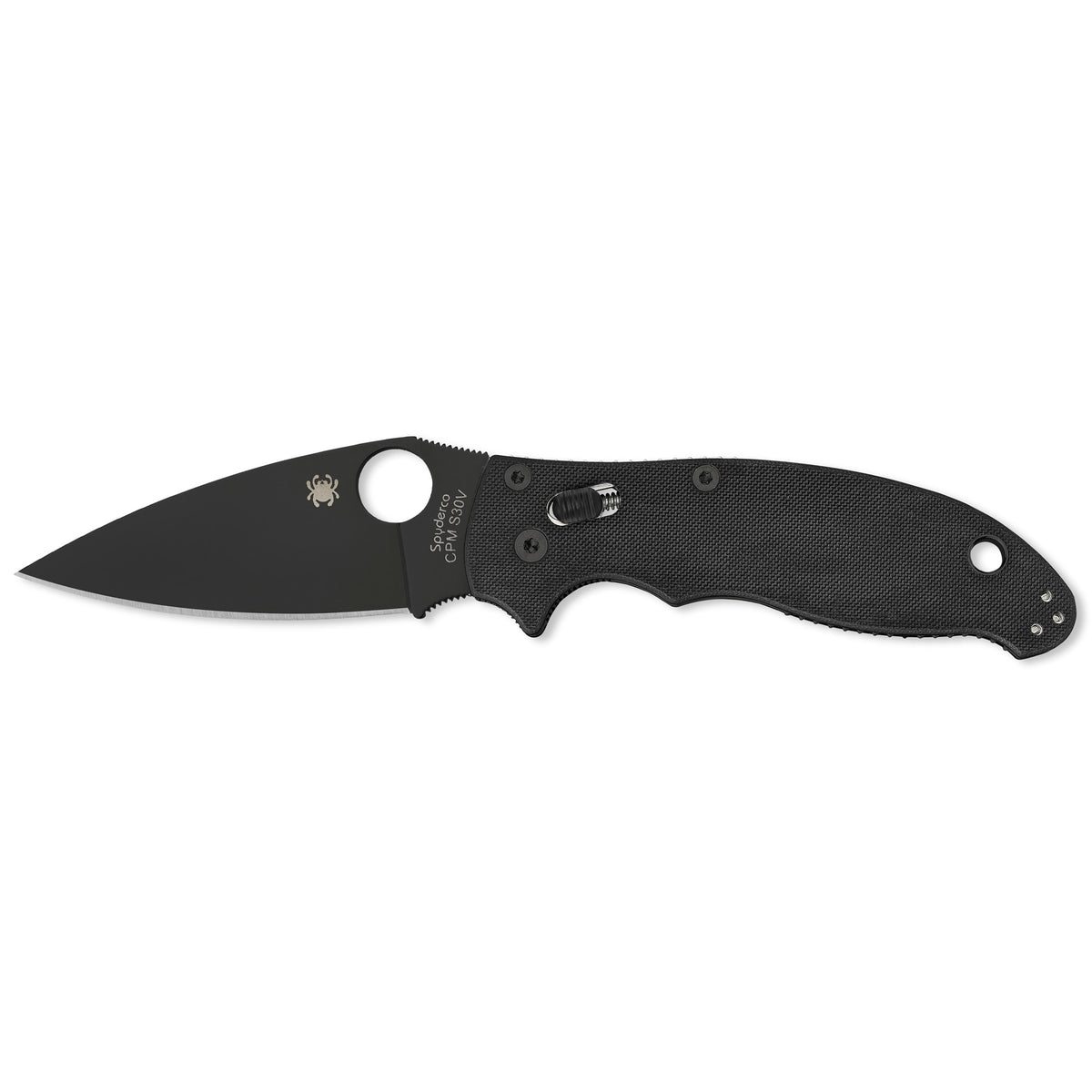 Spyderco Manix 2 Folding Knife, Black Blade (Color: Black)