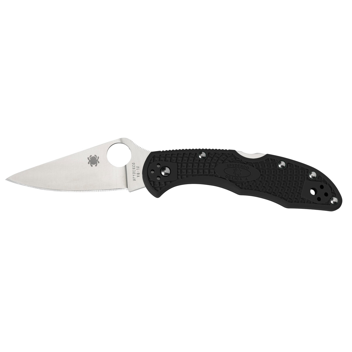 Spyderco Delica 4 Lightweight 2.875" Folding Knife, Flat Ground (Color: Black)