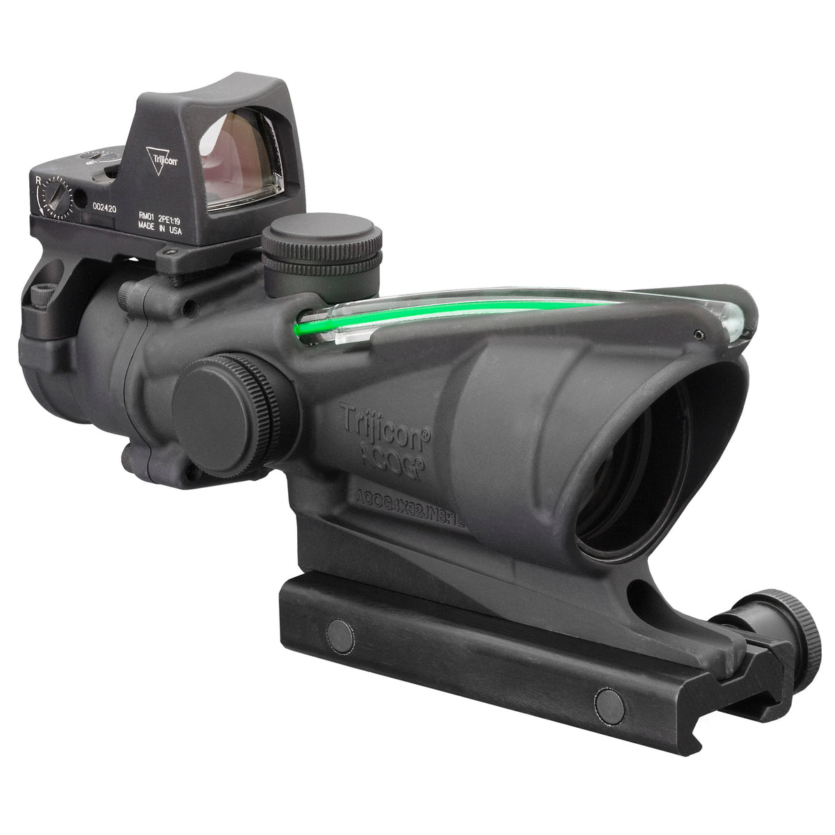 Trijicon ACOG TA31 4x32, Green Chevron .223, w/ 3.25 MOA RMR Type 2