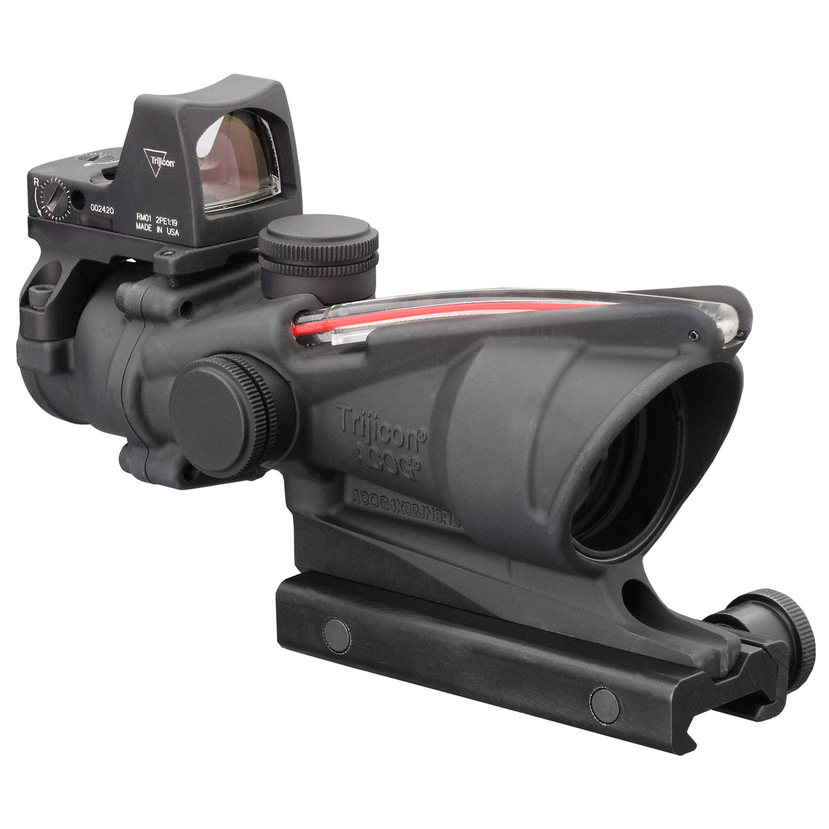 Trijicon ACOG TA31 4x32, Red Chevron .223, w/ 3.25 MOA RMR Type 2, Colt Knob Mount
