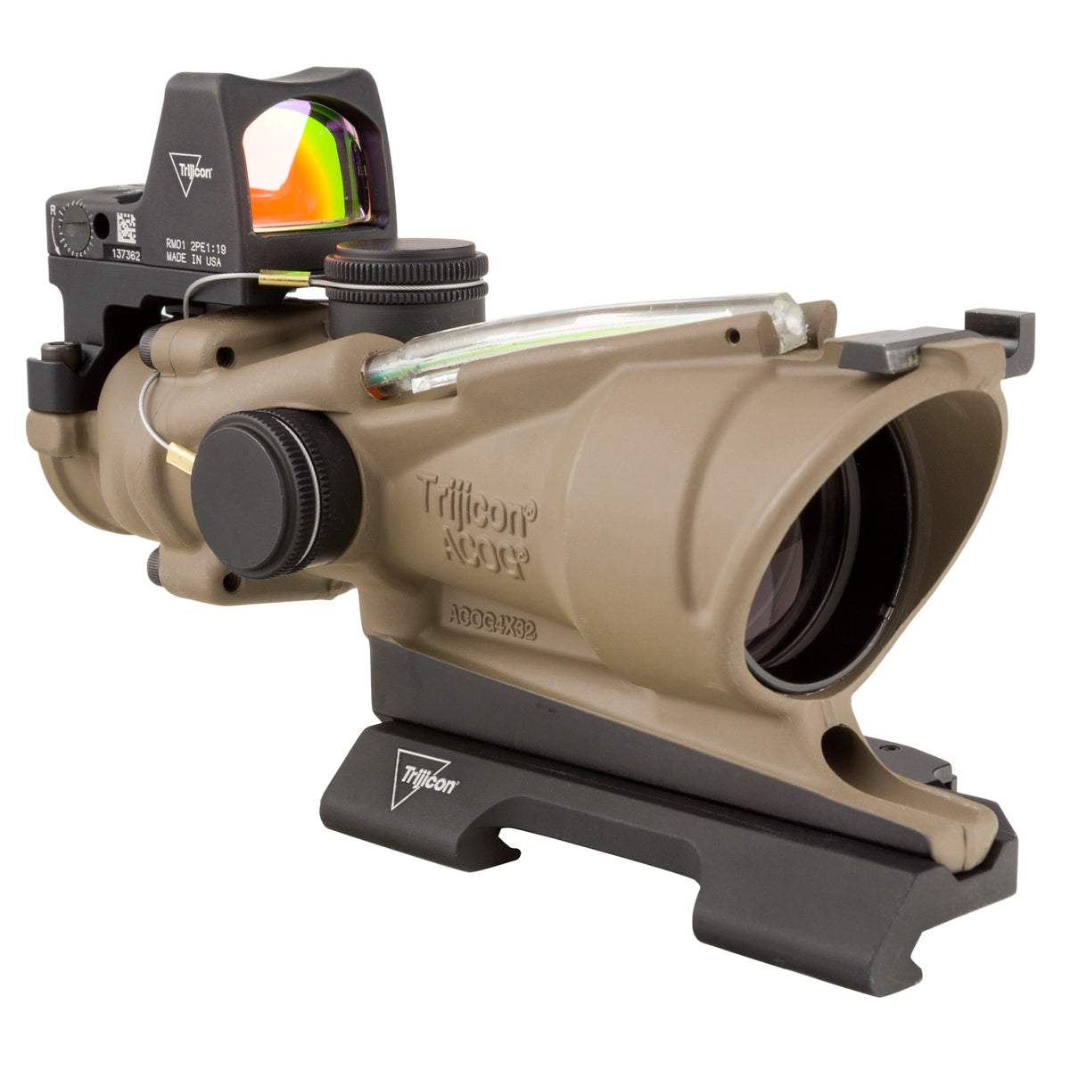 Trijicon ACOG ECOS TA31 4x32, Green Crosshair 5.56, w/ RMR Type 2 (Color: Flat Dark Earth)