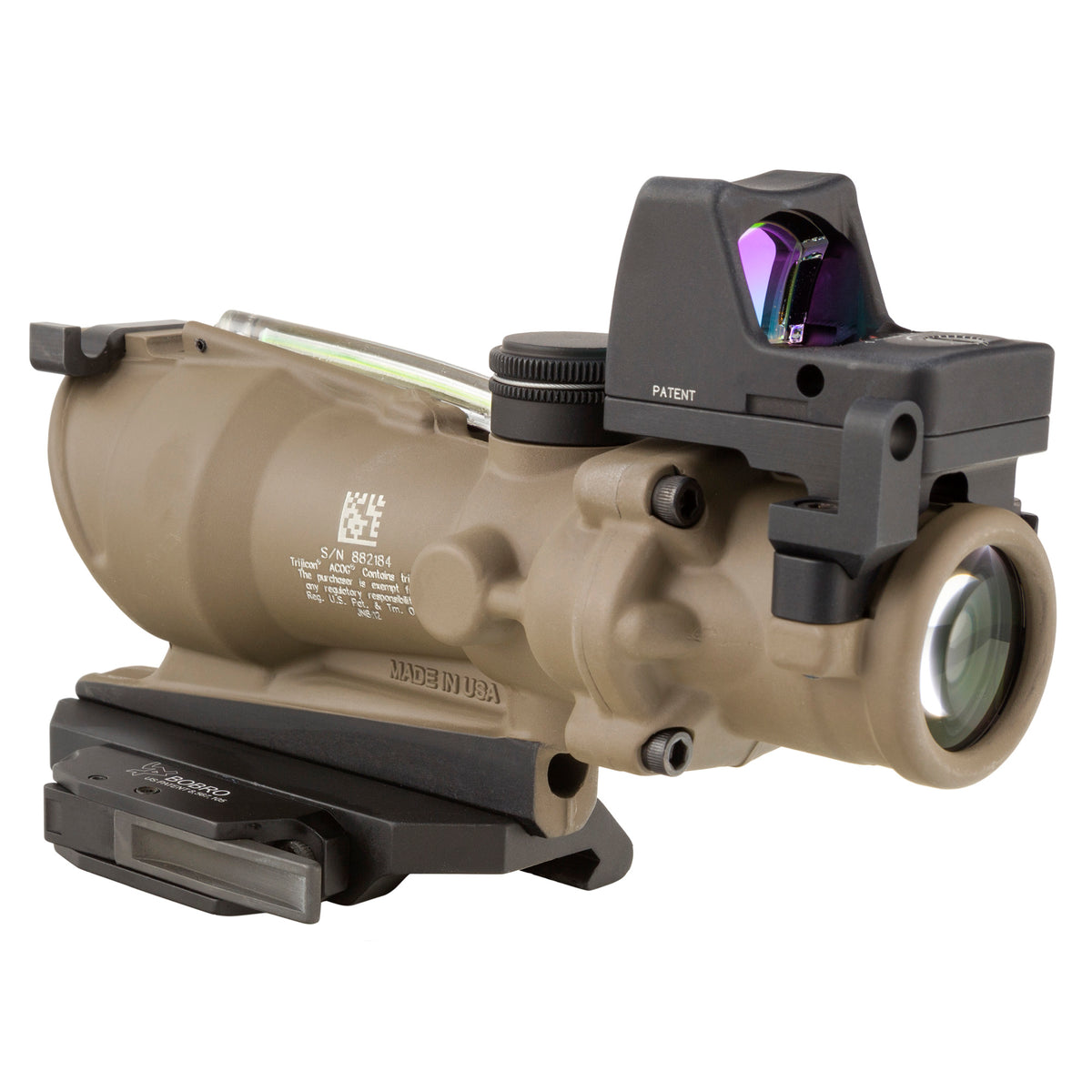 Trijicon ACOG ECOS TA31 4x32, Green Crosshair 5.56, w/ RMR Type 2 (Color: Flat Dark Earth)